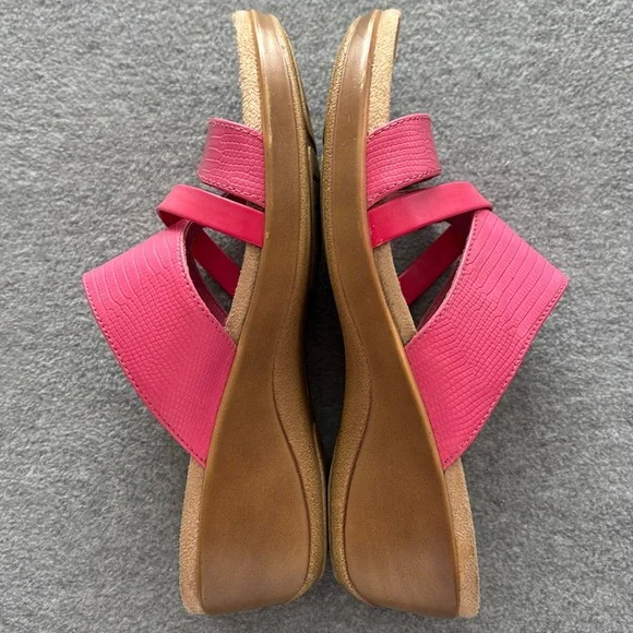 Kim Rogers Ultra Comfort Wedge Sandles with Layered Straps 8.5 Pink - Picture 3 of 8